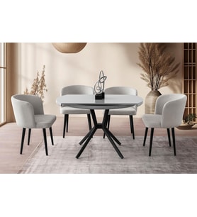 TALİN MASA, AREL SANDALYE, SİS GRİ, 120X70