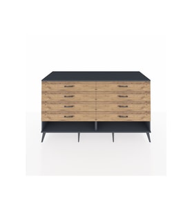 Kronos Konsol 8 Çekmeceli  176x59x99 Antrasit-Antrasit/Çam