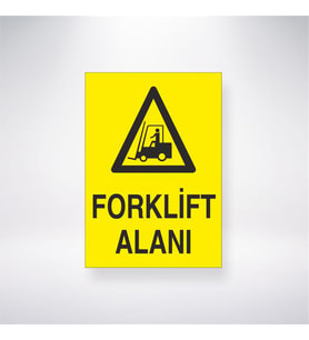 Forklift Alanı 21x28 Arkası Yapışkanlı Levha
