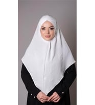 Krem Pratik Hazır Geçmeli Tesettür Eşarp Aerobin Kumaş  Çapraz Hijab 2307_40