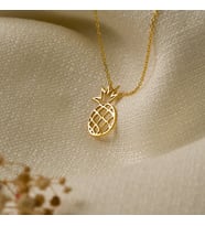 Kişiye Özel 925 Ayar Gümüş Ananas Kolye