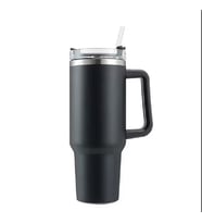 40 Oz Paslanmaz Çelik Kulplu Taşınabilir Paslanmaz Çelik Büyük Kapasiteli Seyahat BPA Termal Kupa (Lacivert- Gri -Siyah)