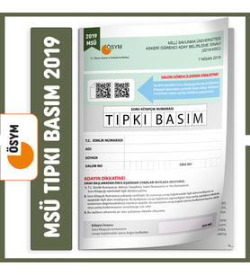 MSÜ 2019 ÖSYM Tıpkı Basım Türkiye Geneli Dijital Çözümlü Çıkmış Soru Kitapçığı (Beyaz)
