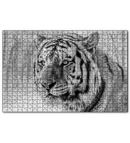 Cakapuzzle Sibirya Kaplanı Siyah Beyaz Yakın Çekim  Puzzle Yapboz MDF (Ahşap) (120 Parça)