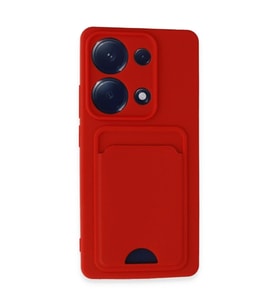 Xiaomi Redmi Note 13 Pro 4G Kılıf Kelvin Kartvizitli Silikon - Kırmızı