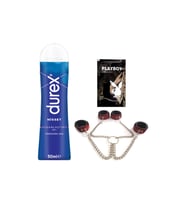 Durex Hisset Pürüzsüz Hazlar 50 ml Jel + Kırmızı Deri El ve Ayak Kelepçesi + Hediye