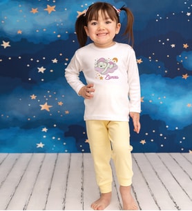 Pia Baby GL2014 İsme Özel Çocuk Pijama Takımı 1-8 Yaş (Sarı)
