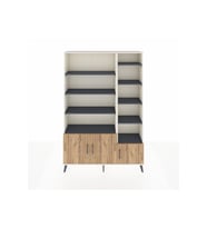 Arges Dolap 10 Raflı 3 Kapaklı 132x30x195 Aytaşı-Çam/Antrasit