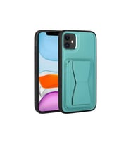 Apple iPhone 11 Uyumlu Kılıf Kartlıklı Standlı Pu Deri Zore Memo Kapak (Mavi)