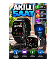 Akıllı Saat 1.54 İnç Dokunmatik Ekran Bluetooth Adımsayar Alarm Hatırlatıcı Çağrı Cevaplama