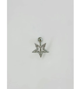 Yıldız Detaylı Göbek Piercing - Pg0101