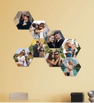 Kişiye Özel 8 Fotoğraflı Altıgen Mdf Tablo