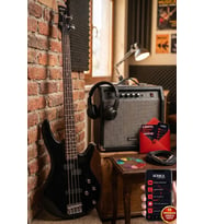 Midex MBG-400BK-25AMP 4 Telli Bas Gitar ve 25W Amfi Kulaklık Set