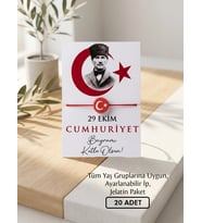 29 Ekim Kartlı Ay Yıldız Hediyelik Bileklik - 20 Adet