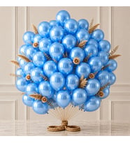 Mavi Renk Lateks Metalik Balon (30 cm) - 50 Adet