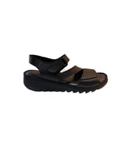 Neon AKM-088 Kadın Siyah Hakiki Deri Sandalet