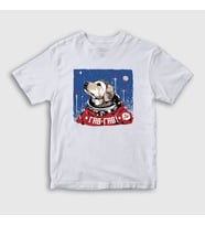 Presmono Unisex Çocuk Beyaz Gav Gav Astronaut Space Astronot Uzay T-Shirt 282389tt
