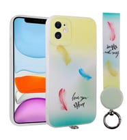 Uyumlu Model Apple iPhone 11 Kılıf Desenli El Askılı İpli Arte Kapak