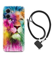 Xiaomi Redmi Note 11E Kılıf Resimli Boyun Askılı İpli Desenli Silikon Colorfull Leon 2 1388