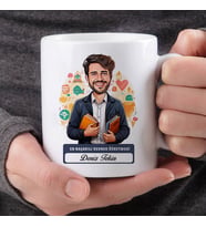 En Başarılı Erkek Rehber Öğretmenine Hediye Karikatürlü Bardak