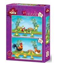 Art Kids Hayvanlar ve Yavruları 35+60 Parça 2'li Çocuk Puzzle