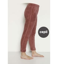 Cepli Lüx Pofuduk Polar Kışlık Pijama Altı pofcepli (Gül Kurusu)