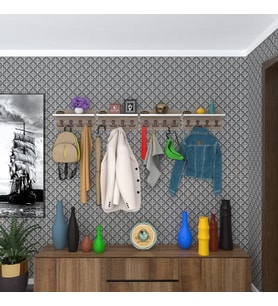 Kenzlife elbise askılığı karayemiş4 crd 26*152*12 vestiyer portmanto askı askılık 16 adet askı (Karışık)