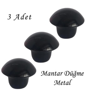 3 Adet Siyah Mantar Düğme Kulp Mobilya Çekmece Dolap Kapak Kulbu Metal Kulp Aksesuarları Vidalı