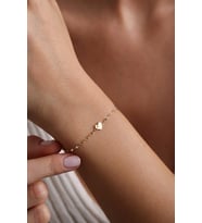14 Ayar Altın Minimal Kalpli Bileklik