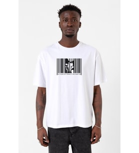 Casablanca Insıde A Barcode Beyaz Erkek Oversize Tshirt