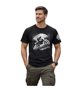 Aybaak Terapi Enduro Motocross Motorsiklet Baskılı Tişört (Siyah)