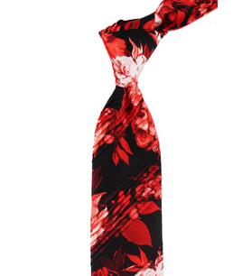 Siyah Motif Desen Piliseli İpek Kravat EST155