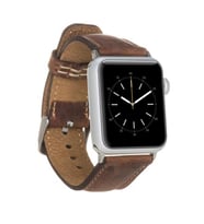 Apple Watch Uyumlu Deri Kordon 42-44-45mm G2 Kahverengi