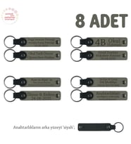 Kül Gri & Siyah, Stadyum Işıltısını Seven Taraftar Grupları İçin, İsim Yazılı 8' li Anahtarlık