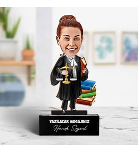 Kadın Avukat Karikatürlü Biblo