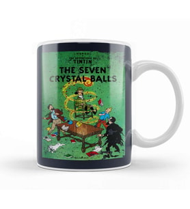 The Adventures Of Tintin The Seven Crystal Balls Vintage Style Cover Kupa Bardak Porselen