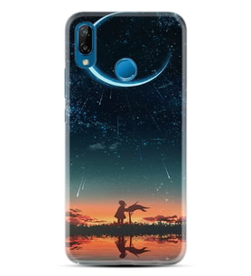 Huawei P20 Lite Mate 10 20 Lite Pro P40 Lite KılıfDesemli Silikon Ay ve Kız 1720