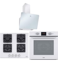 Franke Beyaz Ankastre Set (Fpj 615 V Wh A/600 Beyaz Glass Vertical Davlumbaz - Fhns 604 4g Wh C Beyaz Smart Linear Square Ocak - Fsl 86 H Wh Beyaz Smart Linear Fırın)