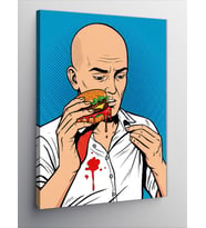 Kanvas Tablo Ketçap ve Hamburger Çizimi
