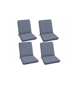 4 Adet Rattan Arkalıklı Sandalye Minderi 4cm Koyu Gri