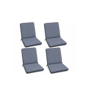 4 Adet Rattan Arkalıklı Sandalye Minderi 4cm Koyu Gri