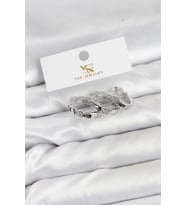Pirinç Gümüş Renk Zirkon Taşlı Halka Yılan Model YSX Trio Küpe Seti 5886 - HPSBYI4523-5188