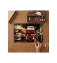 Londra Sokaklarındaki Otobüs Tasarımı 240 parça Ahşap Puzzle Ahşap Kutuda MP01215