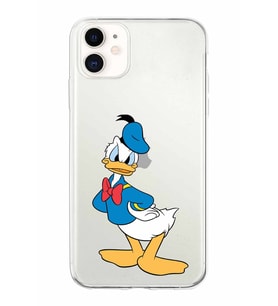 Apple iPhone 11 Uyumlu Kapak Donald Duck Tasarımlı Şeffaf Silikon Kılıf