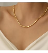 925 Ayar Gümüş İtalyan Model Küp Kolye (Altın)