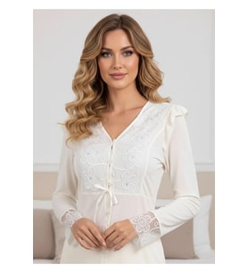 #pijamaTakımı Çeyizlik Likralı Esnek Kumaş Kaliteli Rahat Şık Ekru Penye Pijama Takımı