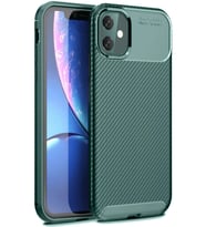 iPhone 11 Kılıf Auto Focus Karbon Kapak - Koyu Yeşil