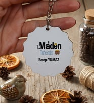 Kişiye Özel Maden Mühendisi Anahtarlık Mühendisler Günü Hediyesi (Bej)