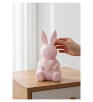 Kalp Tavşan Figürlü Dekoratif Biblo (Pembe)
