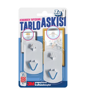 Kendinden Yapışkanlı Tablo Çerçeve Saat Askısı 2 adet 3 kg taşır